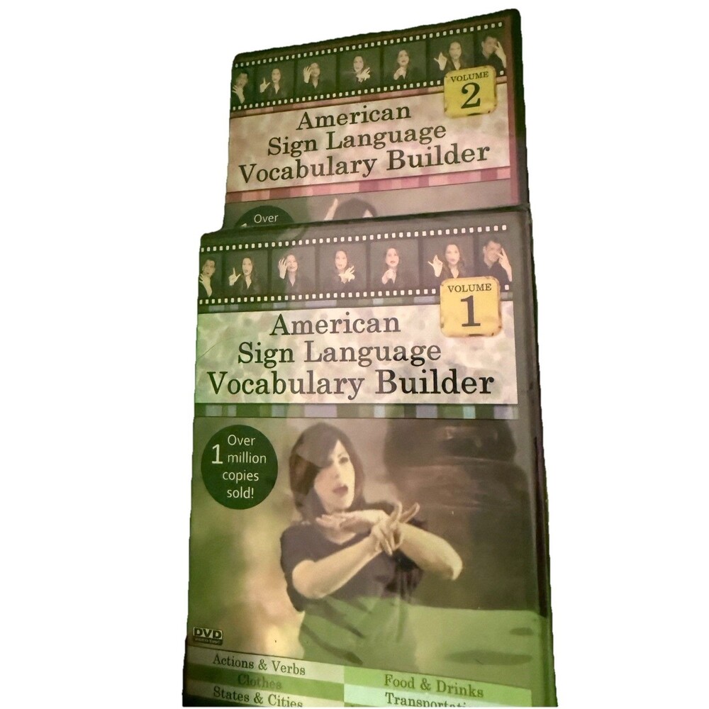 American Sign Language Vocabulary Builder, Vol. 1 &2 (DVD, 2010) Sealed